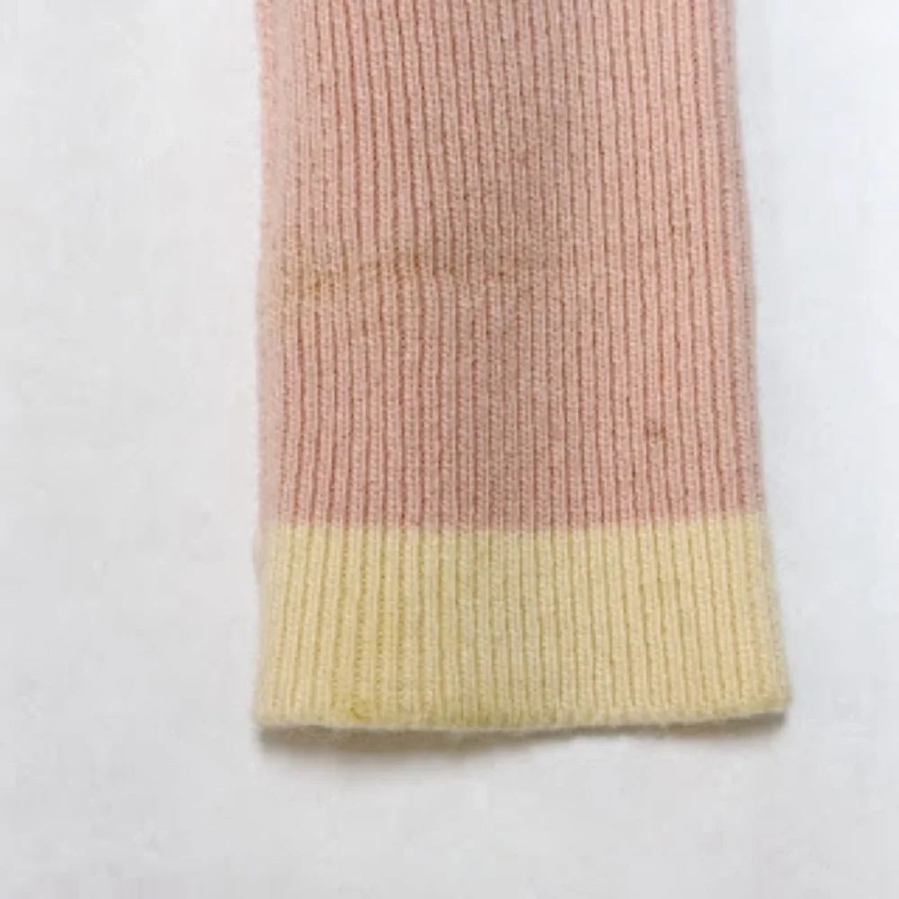 CHANEL Pink Sweater with Cream Trim Cashmere-Blend Cardigan